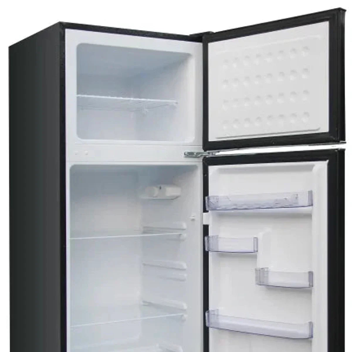 Frigidaire 7.5 cu ft Black Retro Top Mount Refrigerator with Classic Chrome Handle