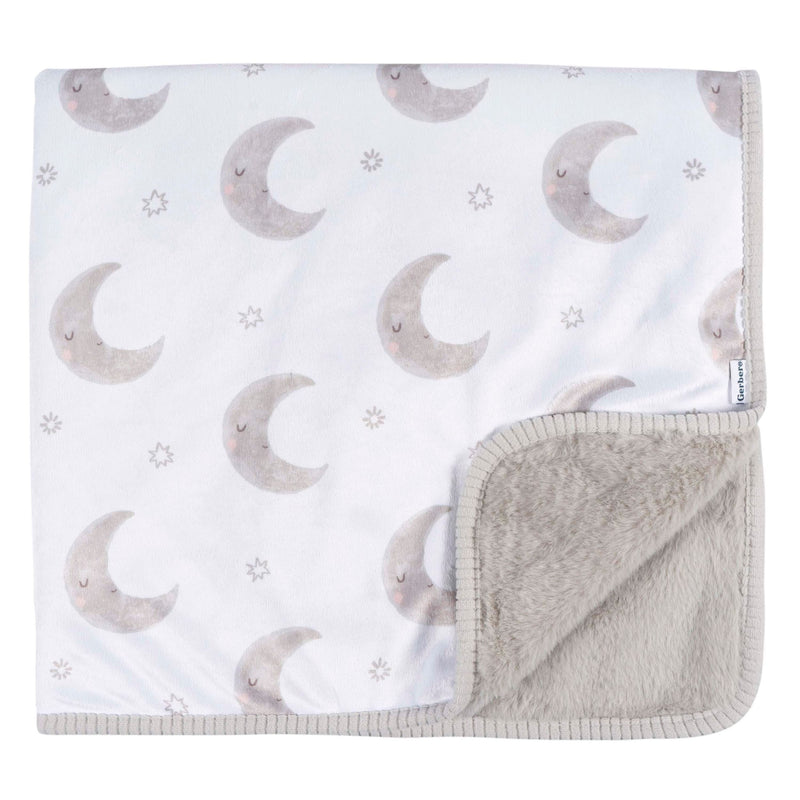 Gerber Childrenwear 2-Ply Celestial Moons Ultra-Soft Plush Blanket for Babies P1