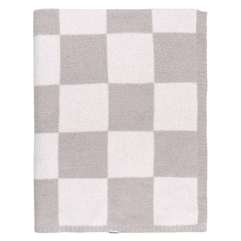 Gerber Childrenwear Tan Checkered Silky Mink Baby Blanket F8