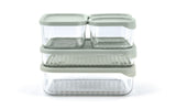 Glasslock Modular Reusable Glass Fridge Food Storage Container Set with Peel-Off Lid, 5 Count