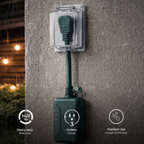 Globe Electric 50-ft 14/3 Outdoor Power Cord with Wireless Remote & 3 Grounded Outlets, Green