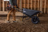 Gorilla Pro Grade Heavy Duty Poly Tub Wheelbarrow, Poly/Plastic Tray, 6-cu-ft