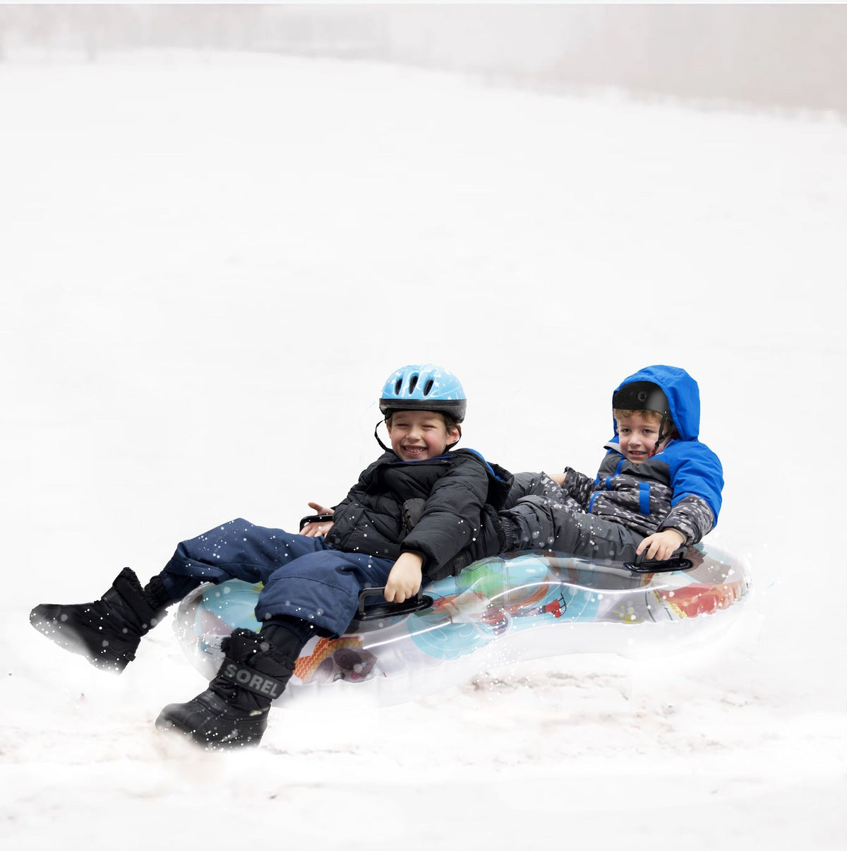 Gracious Living 2-Person Duo Inflatable Winter Snow Tube