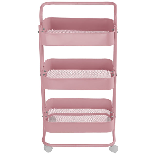 Gracious Living Three-Tier Utility Cart, Pink T2