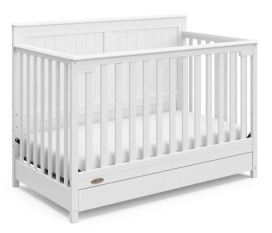 Graco Hadley 4-in-1 Convertible Crib with Drawer, White I0