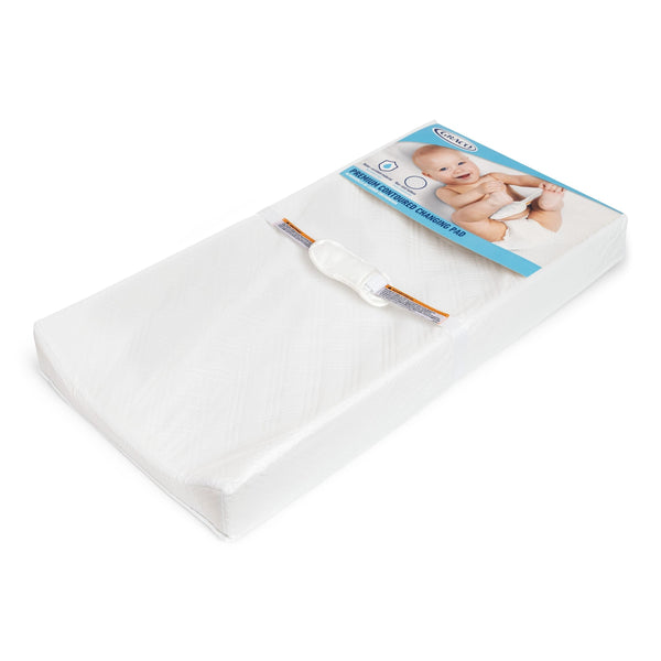 Graco Premium Contoured Baby Changing Pad with Non-Skid Bottom, White G0