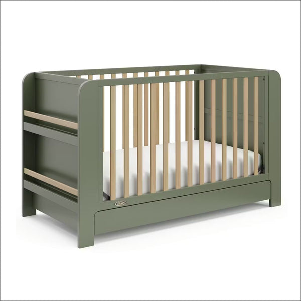Graco Read-with-Me 4-in-1 Crib with Drawer - Olive/Driftwood Y3