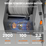 Grandfalls Pressure Washer 2100 PSI,with 100ft retractable soft hose