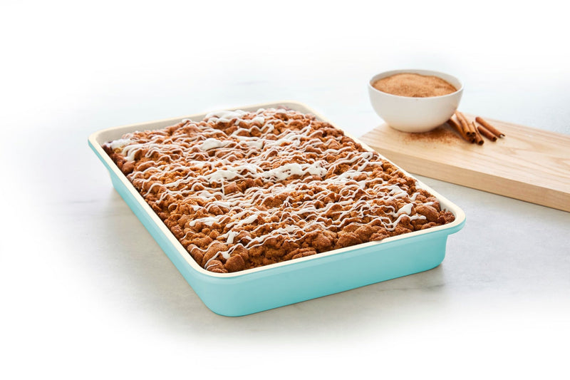 Green Pan Rectangular Teal Ceramic Non-Stick Oblong Cake Pan, 13.54x9.56x2.71-in R7