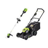 Greenworks 2-in-1 60V 4Ah Battery, Cordless Push Lawn Mower + String Trimmer, 17-in + 13-in