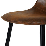 Homycasa Mid-Century Dining Chairs, Brown Suede, 4-pk
