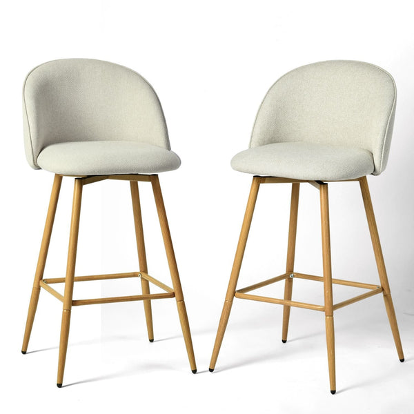 Homycasa Modern Swivel Bar Stools, Beige, 2-pk A1
