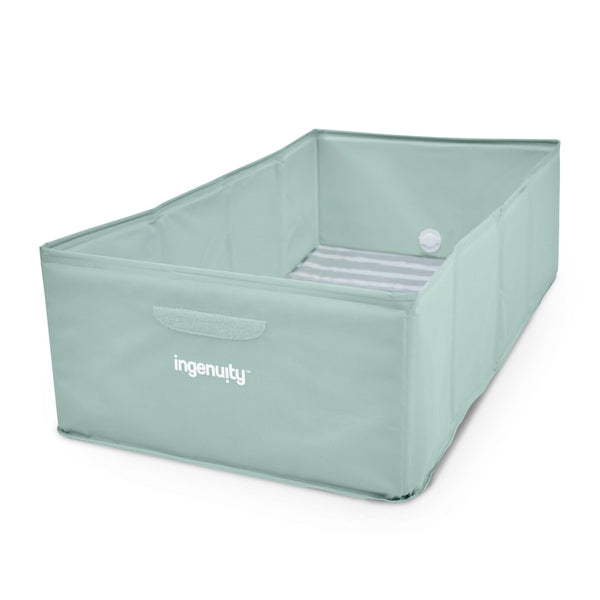 Ingenuity TuckAway Toddler-Friendly Travel Tub, Green V5