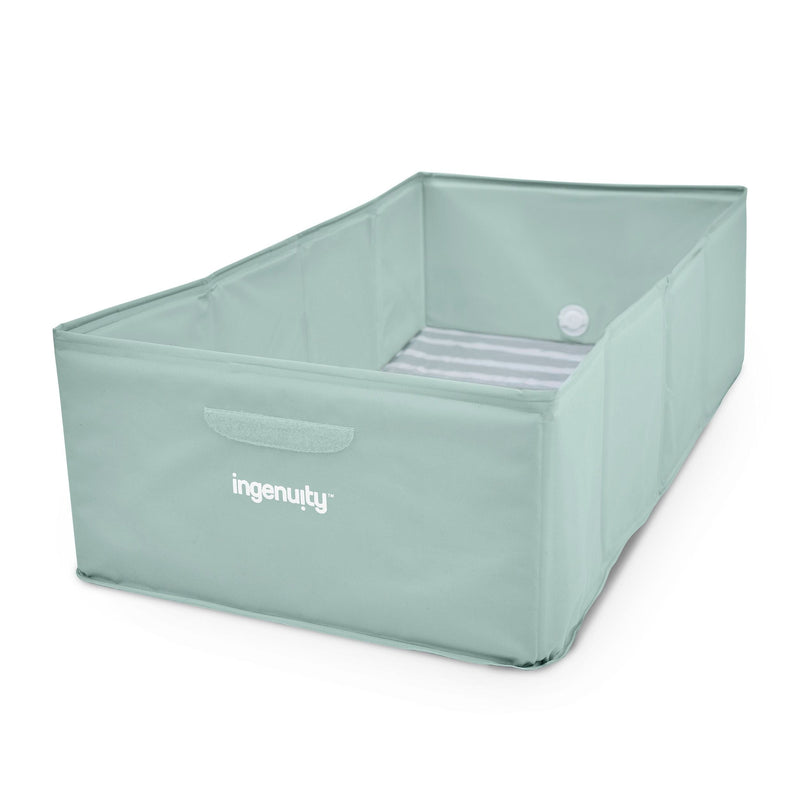 Ingenuity TuckAway Toddler-Friendly Travel Tub, Green V5