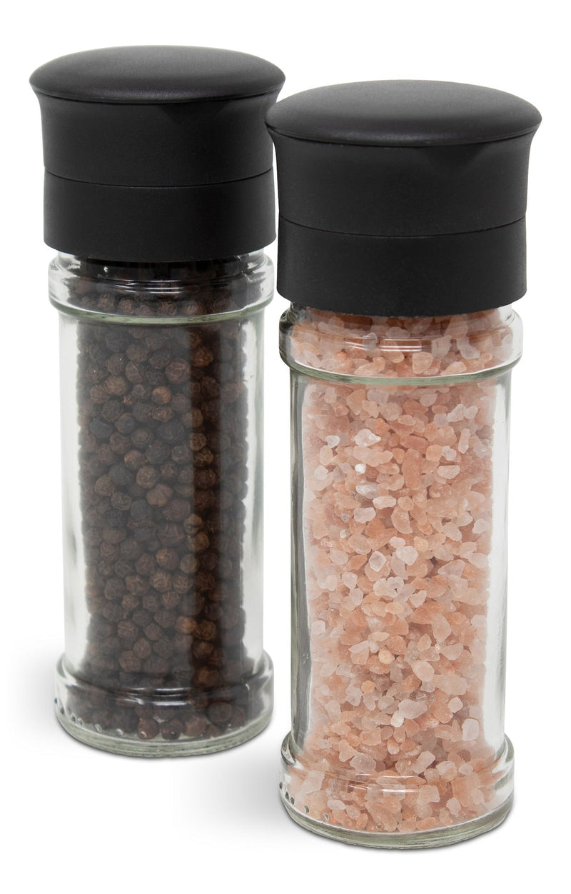Kamenstein Glass Salt & Pepper Grinder Mill Set, Pre-Filled, 5.2-in, 2-pc V6