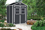 Keter Manor Resin Outdoor Storage Shed with Fixed Window, Grey, 6-ft x 5-ft
