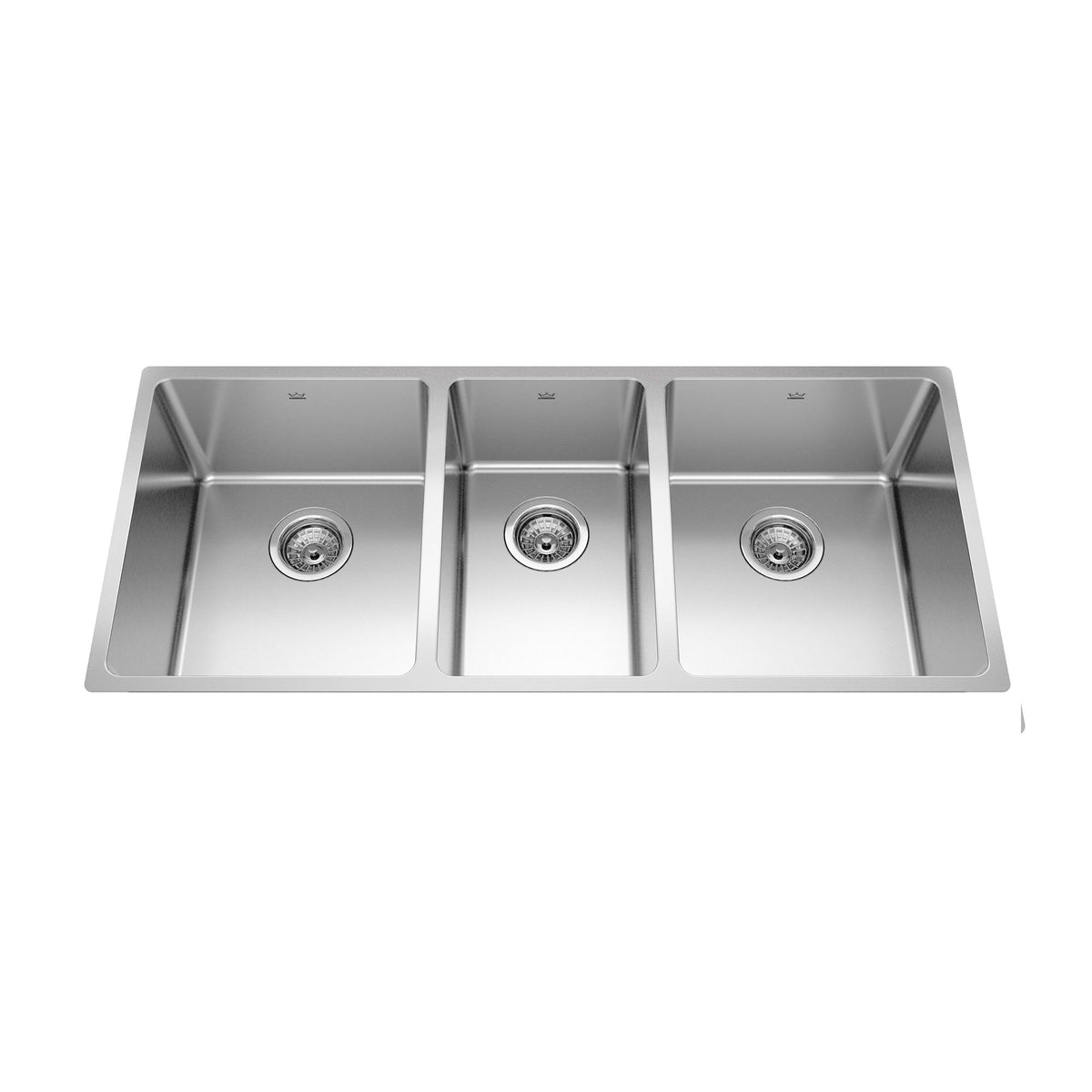 Kindred Brookmore Undermount Triple Bowl Kitchen Sink, 41.5-in x 18.1-in x 9-in, Stainless Steel