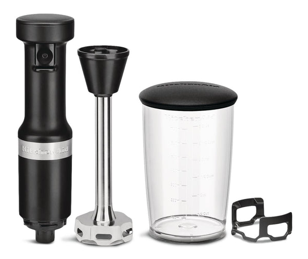 KitchenAid KHBV53BM Variable Speed Corded Hand Blender with Blending Jar, Black Matte P1