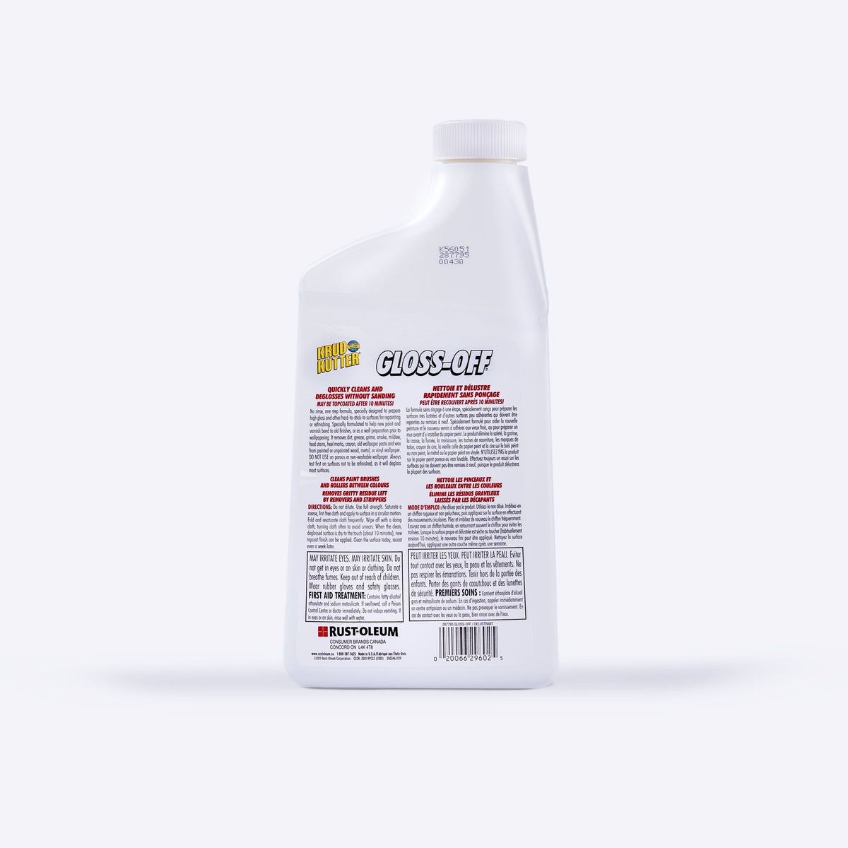 Krud Kutter Gloss-Off Pre-Paint Surface Preparation, Cleaner & Deglosser Without Sanding, 946-mL