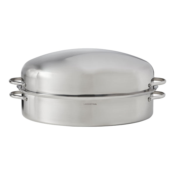 Lagostina 18/10 Stainless Steel Roaster with Removable Rack, 43 x 33cm Z8