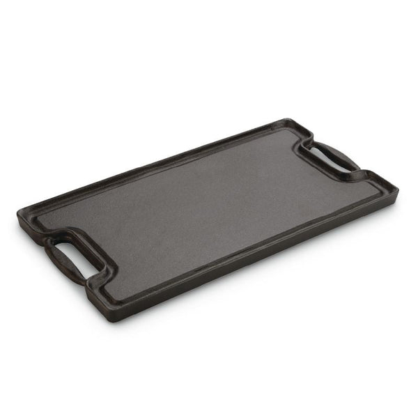 Lagostina Pre-Seasoned Cast Iron Reversible Grill, Oven & BBQ Safe, Black, 20-in x 10-in V2