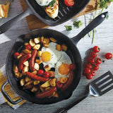 Lagostina Pre-Seasoned Cast Iron Skillet, Oven & Broiler Safe, Black, 10-in