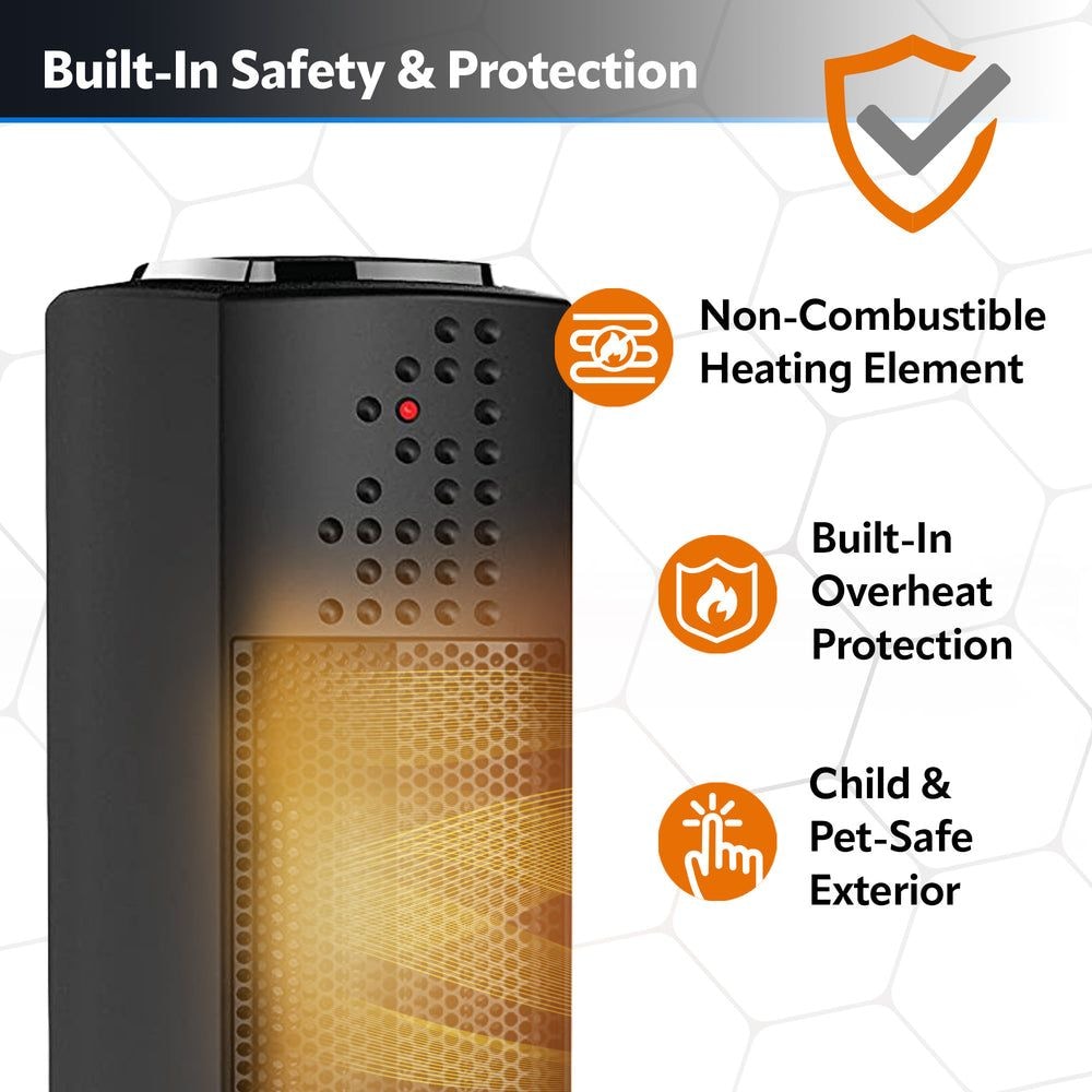 Lasko Ultra Slim Tower Ceramic Space Heater, 1500W, Black