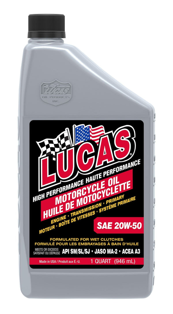 Lucas SAE 20W-50 High Performance Motorcycle Oil, 946-mL O8