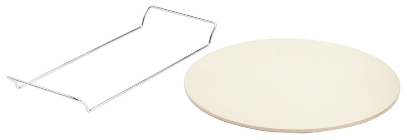 MASTER Chef Ceramic Round Pizza Stone & Serving Rack, 15-in G9