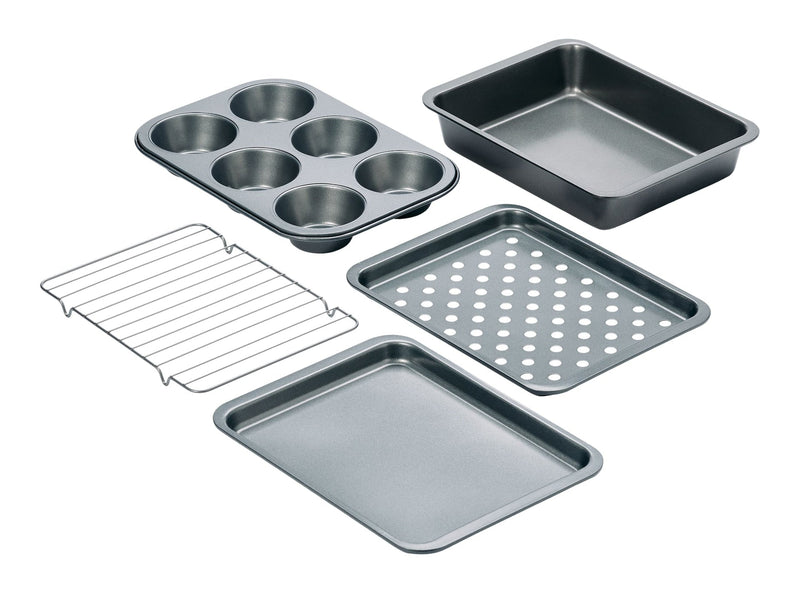 Master Chef Grey Non-Stick Toaster Oven Bakeware Set, 5-pc X6