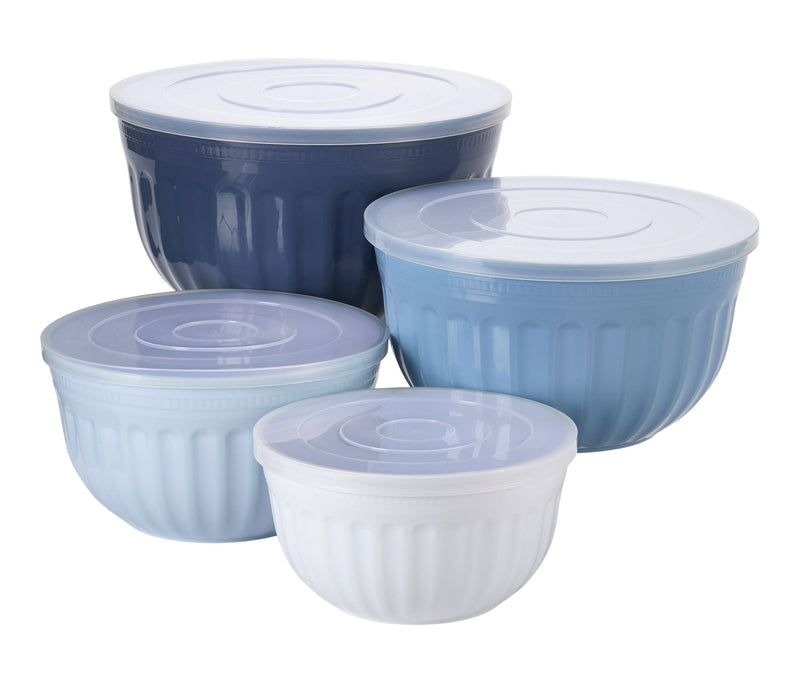 Master Chef Nestable Navy Mixing Bowl Set with Lids, 8-pc J7
