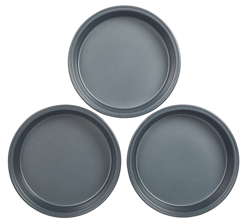 MASTER Chef Non-Stick Round Cake Pans, 8-in, 3-pc E4