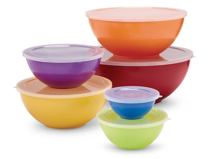 MASTER Chef Plastic Mixing Bowl Set with Lids, Assorted Sizes, 6-pk C9