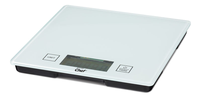 MASTER Chef Square Glass Kitchen Scale, White, 5-kg X8