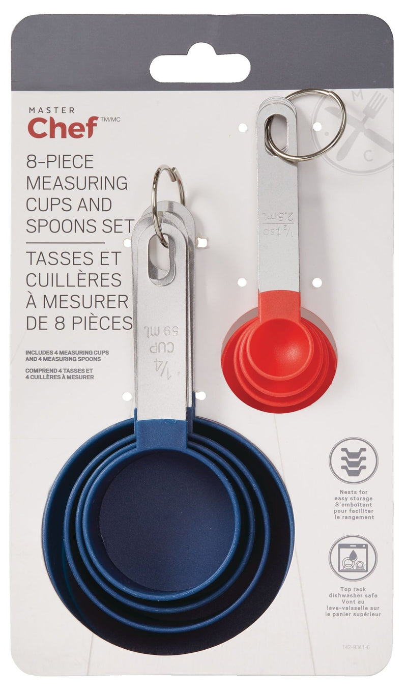 MASTER Chef Stainless Steel Stacking Measuring Cup & Spoons Set, 8-pc Z5