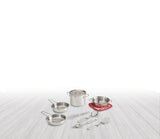 MASTER Chef Toy Kitchen Stainless Steel Cookware Set For Kids, 10 pc, Ages 3+