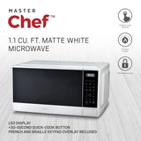 MasterChef Matte Microwave, White, 1.1-cu-ft