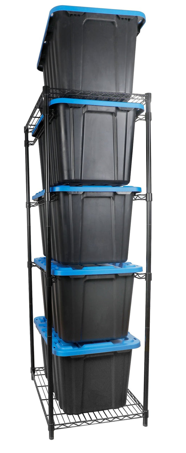 Mastercraft 5-Tier Steel Tote Storage Rack, Black, Totes Not Included X7