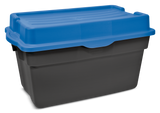 Mastercraft Heavy Duty Stackable Storage Box with Hinged Lid, 132-L, Black/Blue