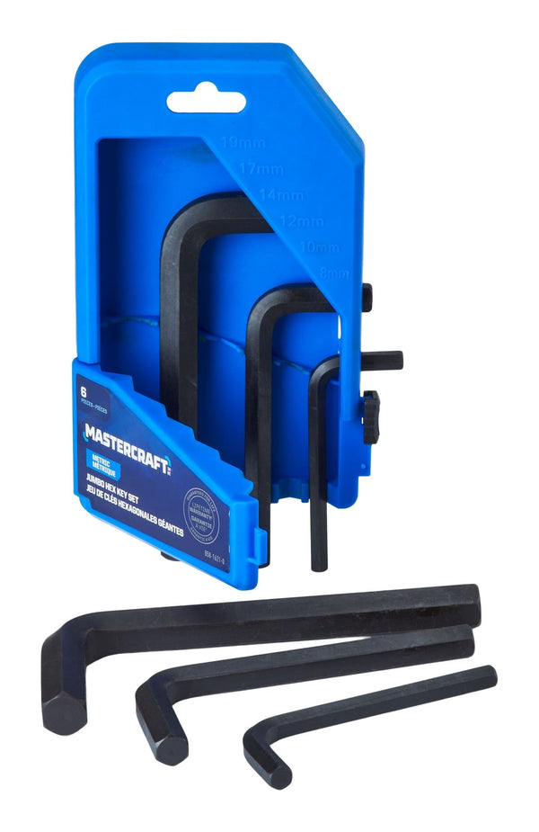 Mastercraft Jumbo Hex Key Set/Allen Wrench Set, Metric, High Quality Cr-V Steel, 6-pc H7
