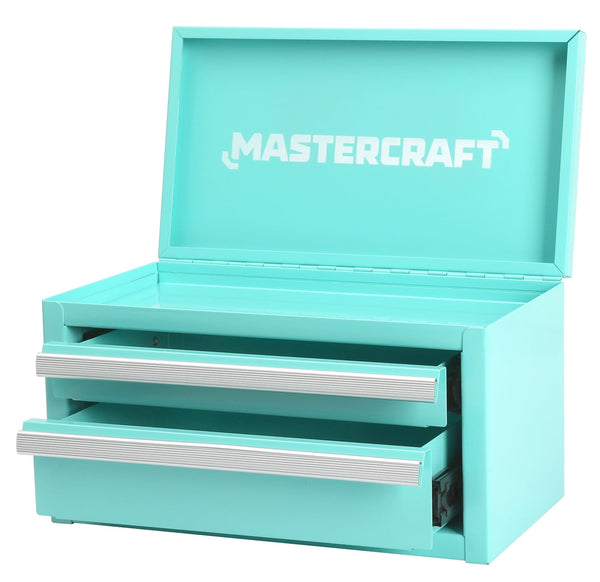 Mastercraft Mini Toolbox with 2 Drawers, Aqua L4