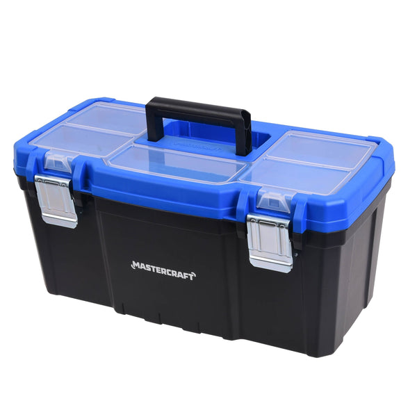 Mastercraft Portable Plastic Tool Box with Removable Tray & Tray Top, Blue, 19-in, Mastercraft Jumbo Hex Key Set/Allen Wrench Set, Metric, High... K7