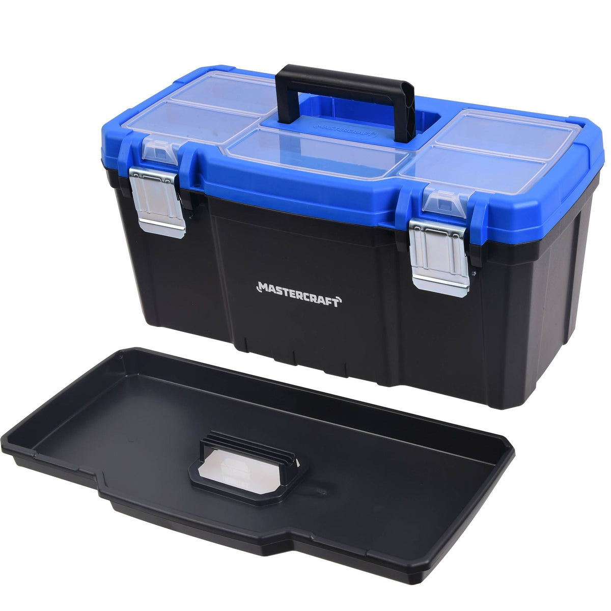 Mastercraft Portable Plastic Tool Box with Removable Tray & Tray Top, Blue, 19-in, Mastercraft Jumbo Hex Key Set/Allen Wrench Set, Metric, High...