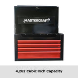 Mastercraft Tool Chest with 4 Drawers, Black & Red, 26-in