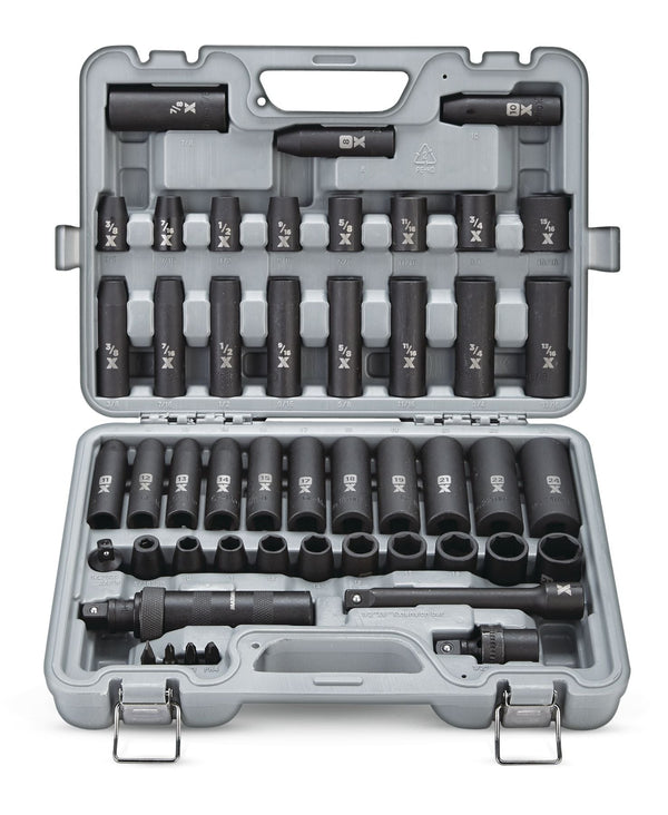 MAXIMUM 1/2-in Drive Professional Grade Impact Socket Set, 48-pc, CRMO K9