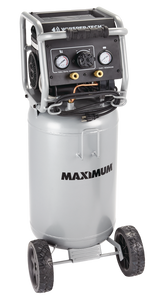 MAXIMUM 15-Gallon Oil-Free Quiet Portable Vertical Air Compressor with Top Tray