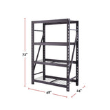 MAXIMUM Adjustable 4-Shelf Heavy Duty Steel Metal Storage Rack / Shelving Unit, 48 x 24 x 72-in