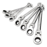 MAXIMUM Flexhead Ratcheting Wrench Set, Alloy Steel, Metric, 7-pc