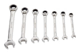 MAXIMUM Ratcheting Wrench Set, SAE, Nickel-Chrome Plating, 7-pc