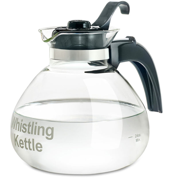 Medelco 1.4L Glass Whistling Stovetop Kettle, Dishwasher Safe I0
